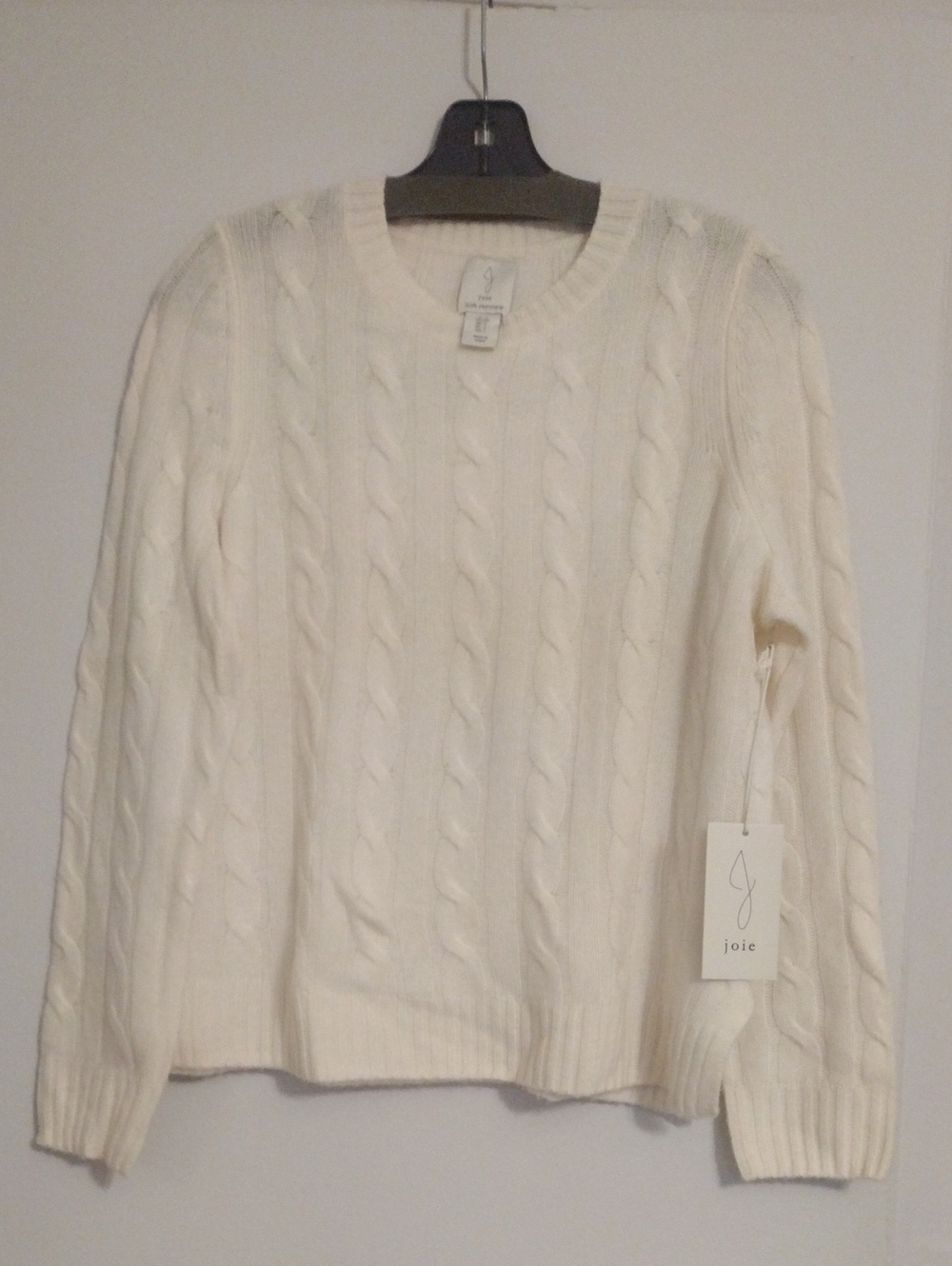 Joie Ivory Cable Knit Crew Sweater